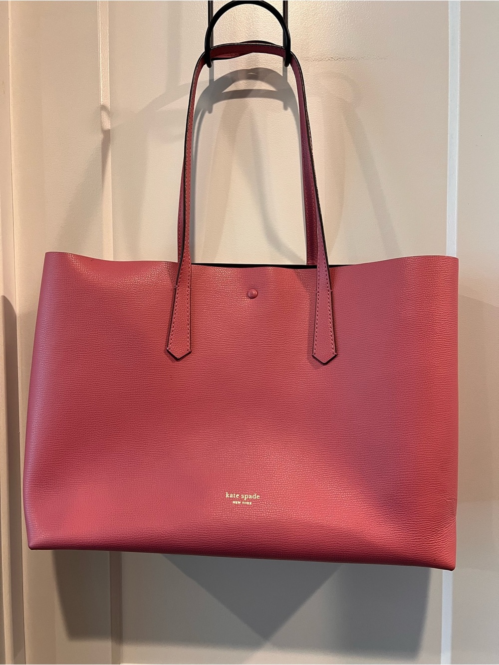 kate spade coral pink leather tote - Picture 2 of 10